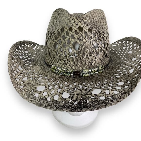 Bullhide Hats Run a Muck Collection GONE CRAZY Gray Toyo Straw Cowboy Hat - Picture 3 of 10